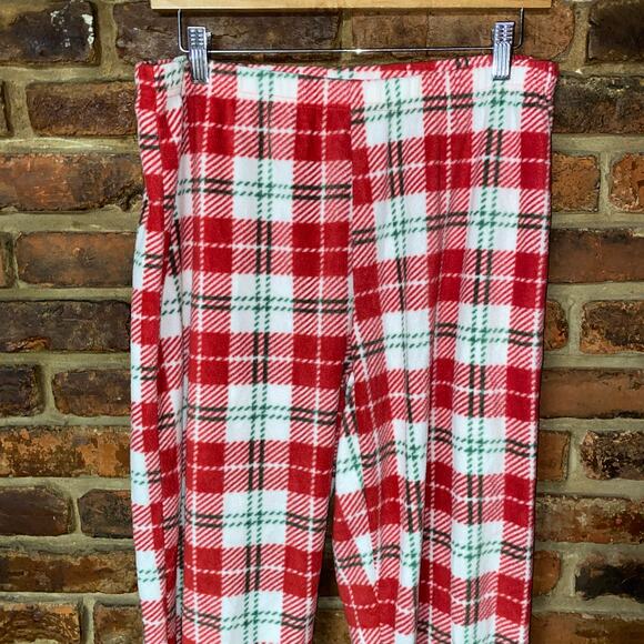 ED Ellen DeGeneres Red Plaid Fleece Sleepwear Pajama Pants Women's Size Medium - Picture 2 of 6